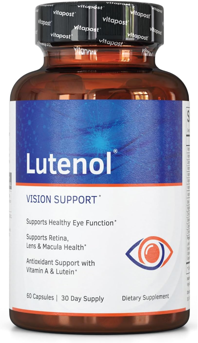 | Natural Vision Support Supplement with Eye Vitamins, Lutein & Zeaxanthin, Vitamin A & Zinc to Support Retina, Lens & Macula Health. 60 Capsules