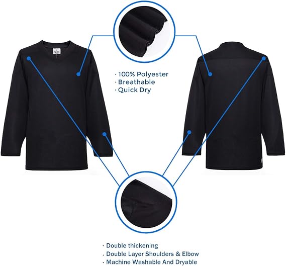 EALER H80 Series Blank Ice Hockey Practice Jersey for Men and Boy - Senior and Junior - Adult and Youth