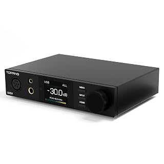 TOPPING DX5 II Hi-Res DAC & Headphone Amp Combo – Dual ES9039Q2M, X-Hybrid Amp, 10-Band PEQ, LDAC Bluetooth 5.1, 4.4mm Balanced & 6.35mm Headphone Output, Preamp Mode, 12V Trigger (Black) - Amazon product rated Grade A