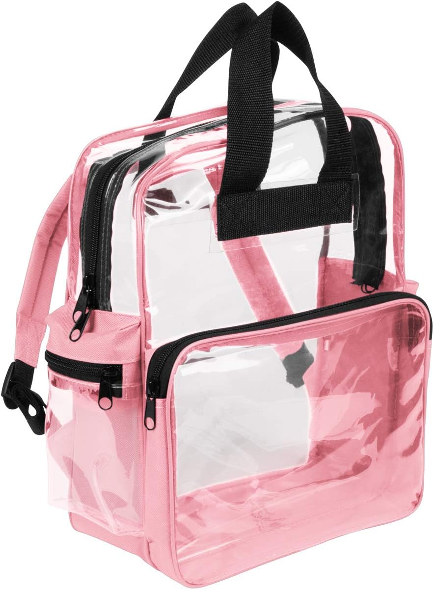 Clear Backpack - See Through Daypack Clear Backpacks in Pink