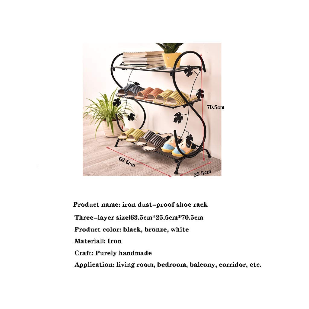 Amazon｜S字型アイアンシューズラック、3層スタッカブルシューズラック