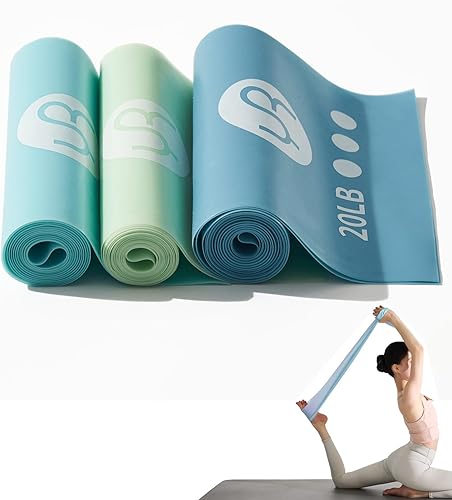 Bandas de resistencia, bandas elásticas sin látex de 6.5 pies de largo, bandas de ejercicio para terapia física, yoga, pilates, rehabilitación,