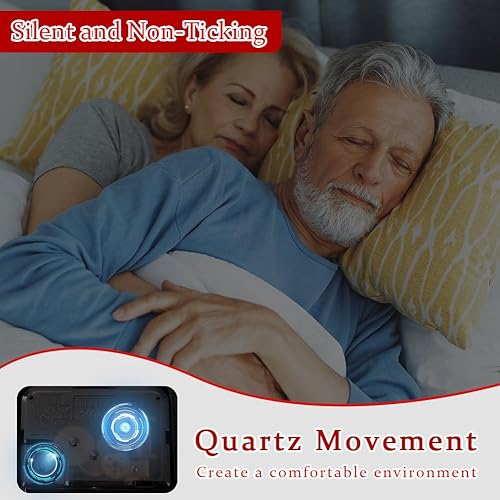 Miniatura 4 de Reloj grande para exteriores, silencioso, sin tictac, reloj de pared para exteriores con termómetro y humedad, relojes decorativos al aire libre