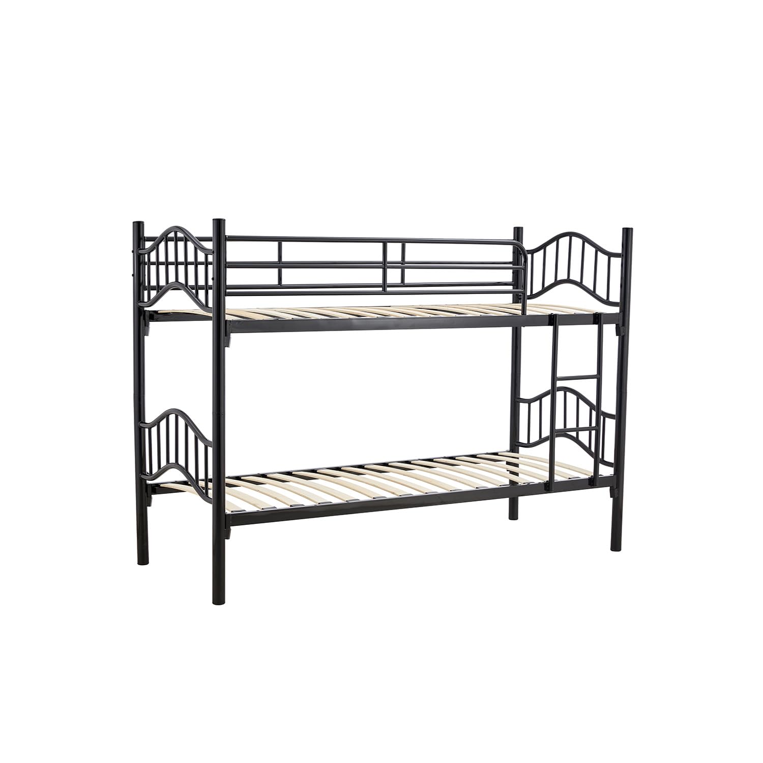 Arredo Stock Letto a castello in metallo con doghe in legno, 203x83x145.5 cm