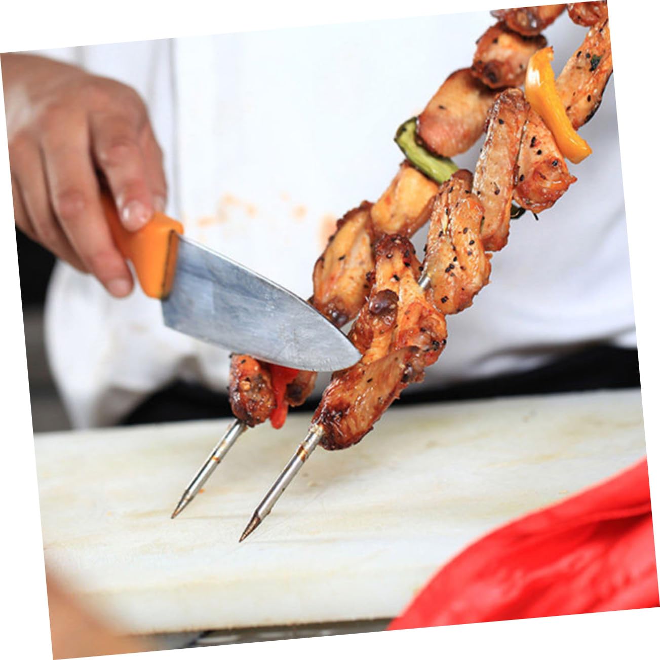 100 Piezas Unidades Brochetas Inoxidable Duraderas para Barbacoa Pinchos Largos para Carne Verduras Parrilla Picnic Herramientas Resistentes Plateadas
