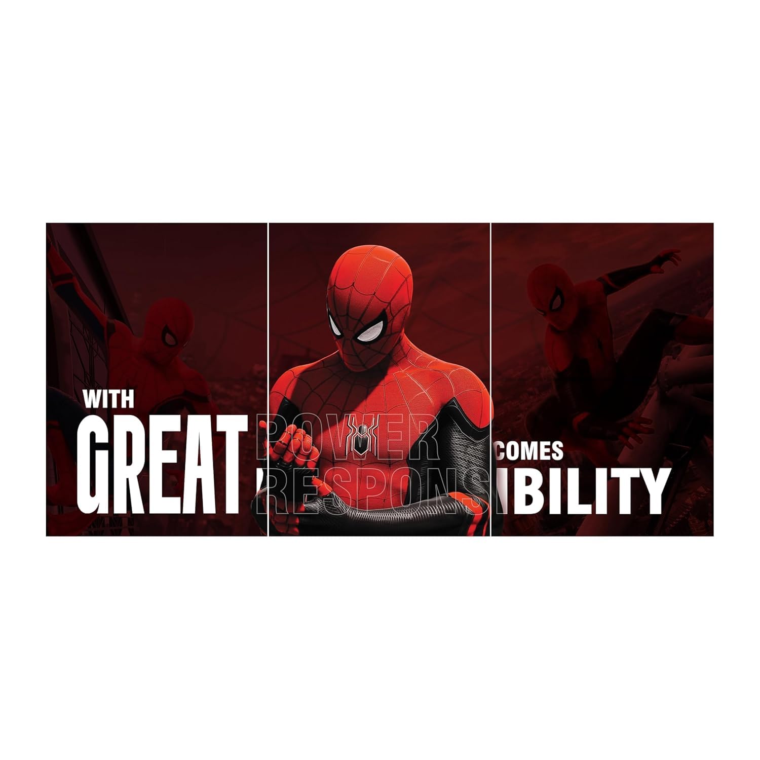 Luxury Gift Spiderman Split Wall Poster | A4 Size Split Panel Design | Printed on 400 GSM Art Sheet | Superhero Wall Decor for Kids & Fans
