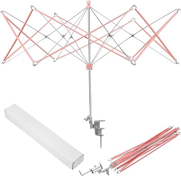 Yarn Swift Yarn Winder Yarn Ball Winder Knitting Yarn Holder, Pink Yarn Umbrella Swift for Crocheting, The Helper for Knitting Enthusiast