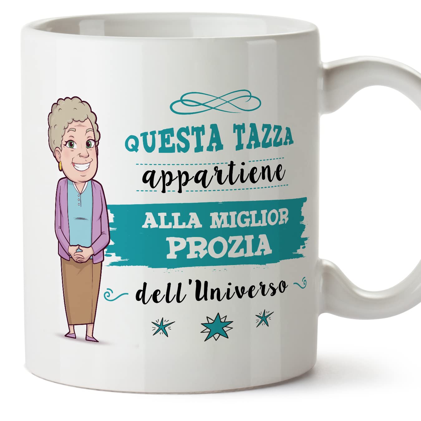MUGFFINS Great Aunt Mug - in Italian - Migliore Famiglia dell'universo - Funny Gift - Ceramic 11oz Mug