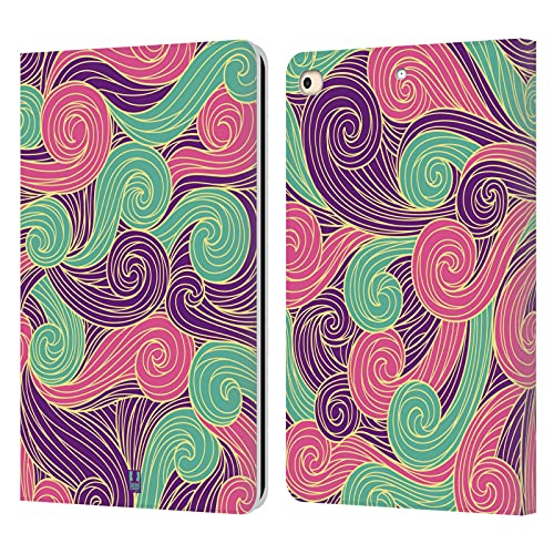 Housse iPad 9.7 2018 Violet Et Rose Remous Vifs en cuir pour le bureau
