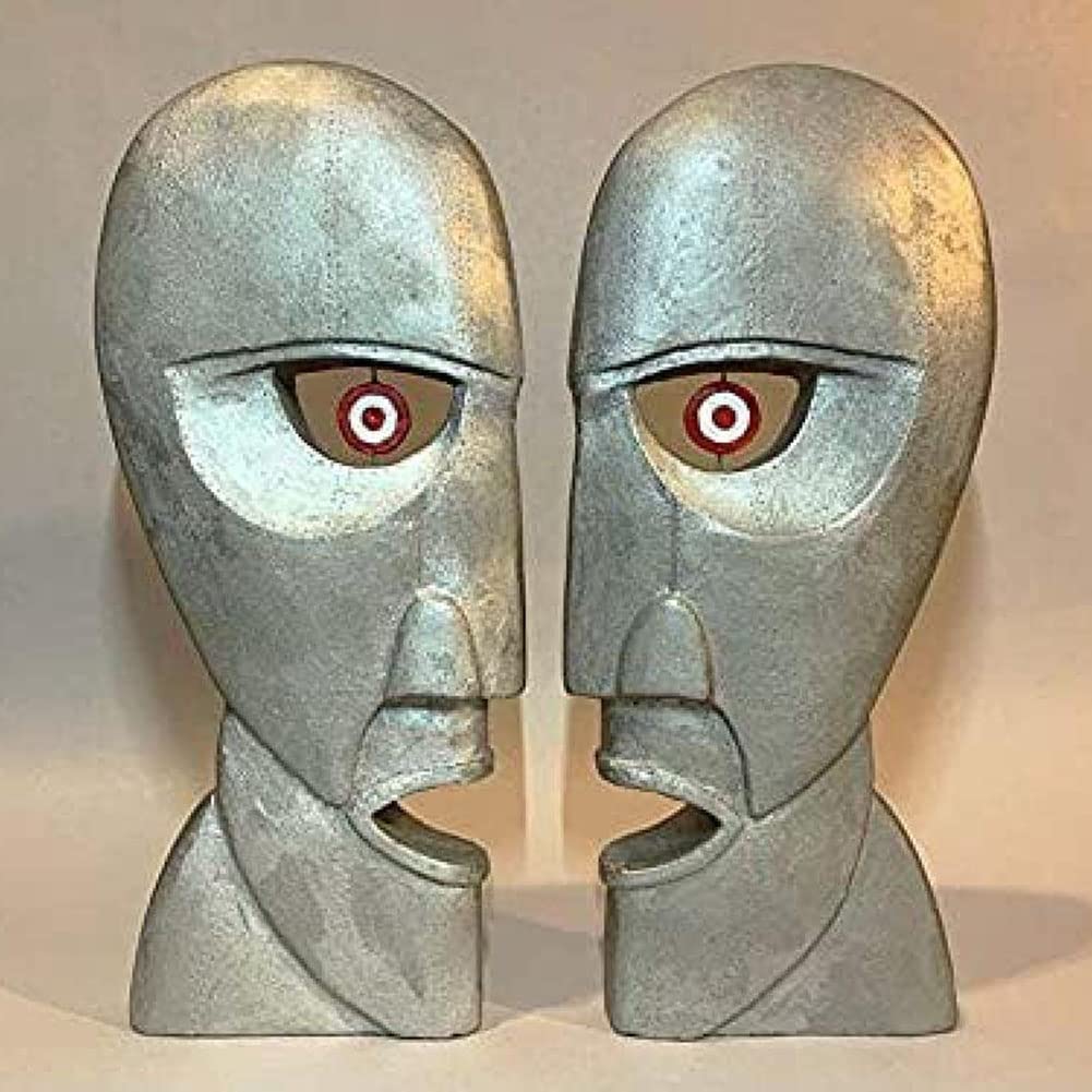 Tastak Pink Statue Ornaments Division Bell Handmade Miniature Sculpted Heads, Resin Wall Sculptures Home Dceor, Great Gift For Music Lovers, Classic Rock Fans