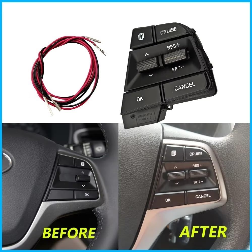 Interruptor De Botón Volante Multifunción Control Crucero Para Hyundai Para Móvil Para Collar Para Solaris 1.6L 2017-2022 Control velocidad adaptativo volante