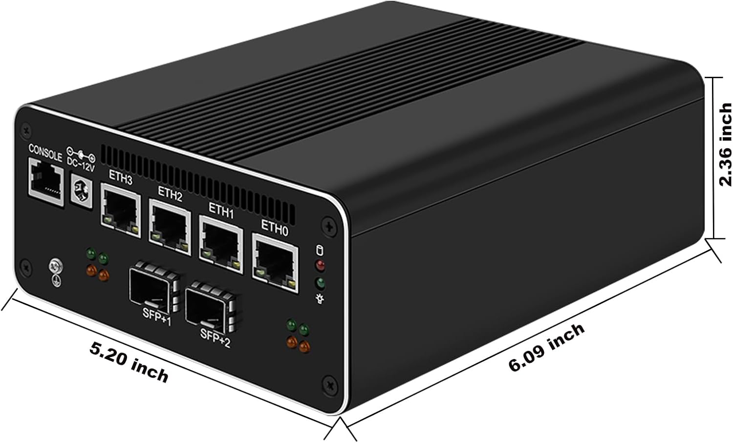 10GbE SFP+ Micro Firewall Appliance Mini PC, Intel Core i5 1240P 12C/16T 32GB DDR5 512GB PCIE SSD 4xIntel I226-V 2.5GbE 2*Intel 10Gb Network Card Firewall Home Server/Router 1xConsole