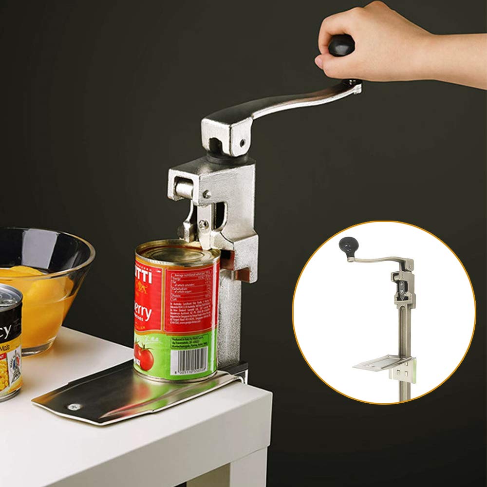 Commercial Can Opener Heavy Duty, Opener Manual Table Mounted Steel Food Opener for Cans Up to 11in Tall Tall with Steel Blade up to 11.81 for Restaurant, Hotel, Bar, Home