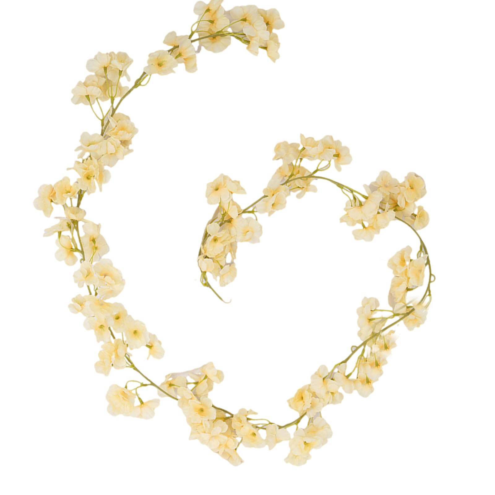Xjdzineq Flexible Blossom Branch Realistic Petals Texture Hanging Flower Decoration for Indoor Outdoor Event 180cm Realistic Flower Blossom Vine