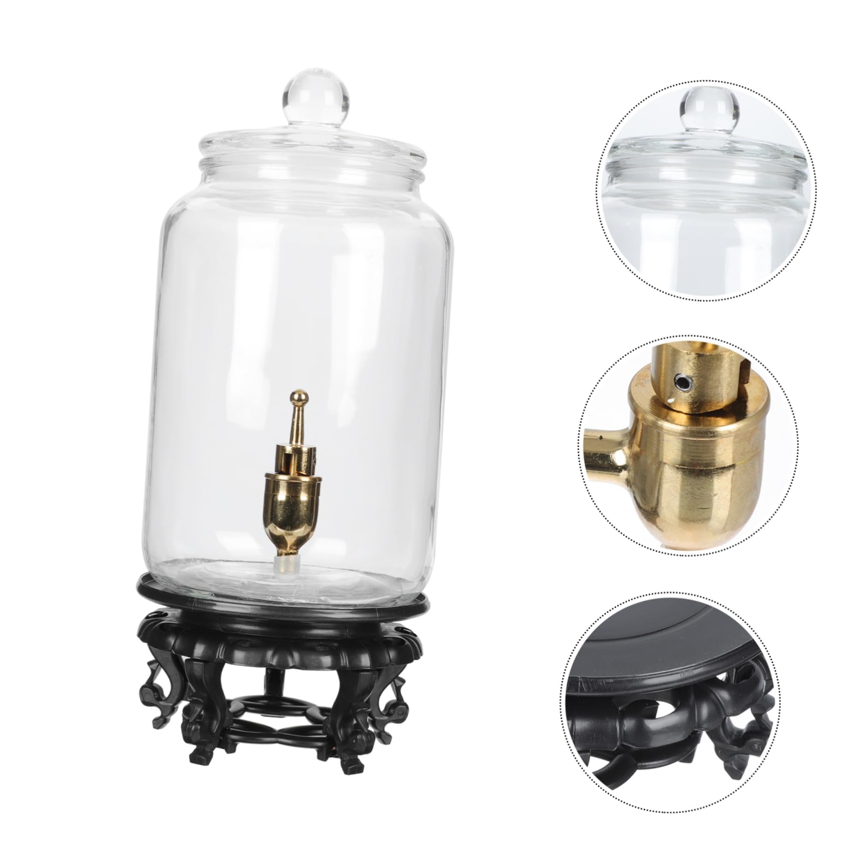 OFFSCH 1set Glass Wine Jar Base Sealed Beverage Dispenser for Home Brewing Capacity Wine Bottle for Juices and Kitchen Accessory