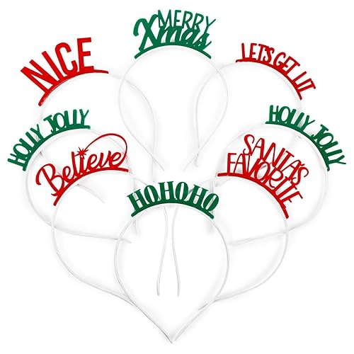 BLUE PANDA Juego de 8 diademas navideñas accesorios de fiesta de Navidad para niños y adultos 44 x 715 pulgadas