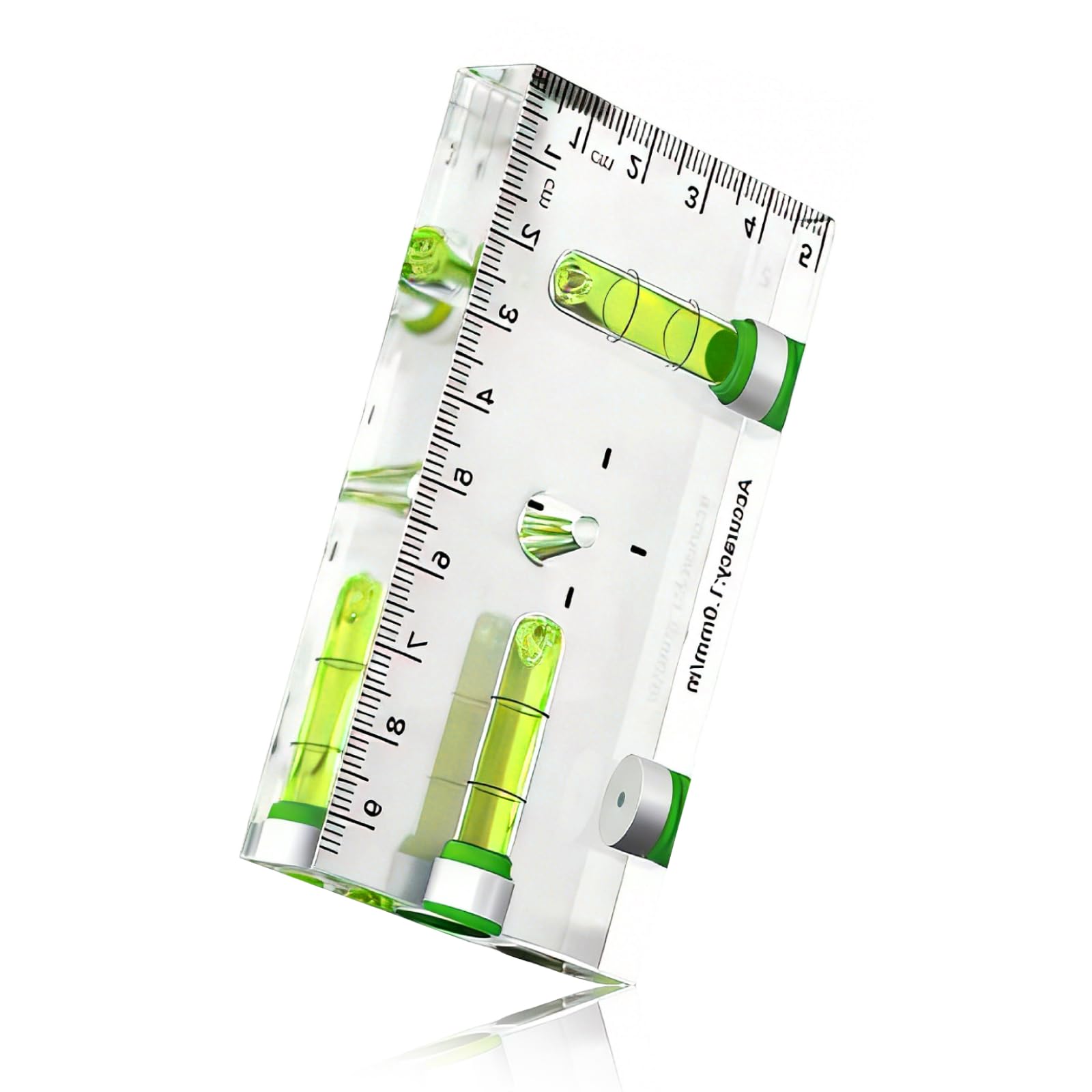 Small Magnetic Bubble Level, Two Way Acrylic Pocket Level with 45 90 180 Degree Bubble, for Plumbing Gutters and Tiles Hanging Picture Frames (95x50x13mm)