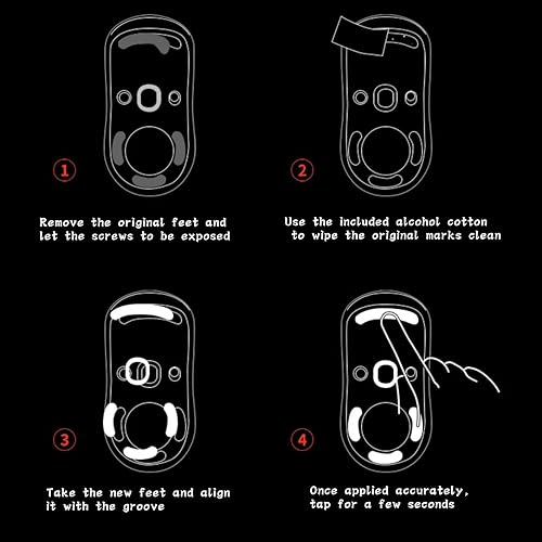 Miniatura 2 de Juego de 2 patines de hielo con bordes curvados redondeados para Logitech G PRO Superlight Wireless Gaming Mouse Upgrade