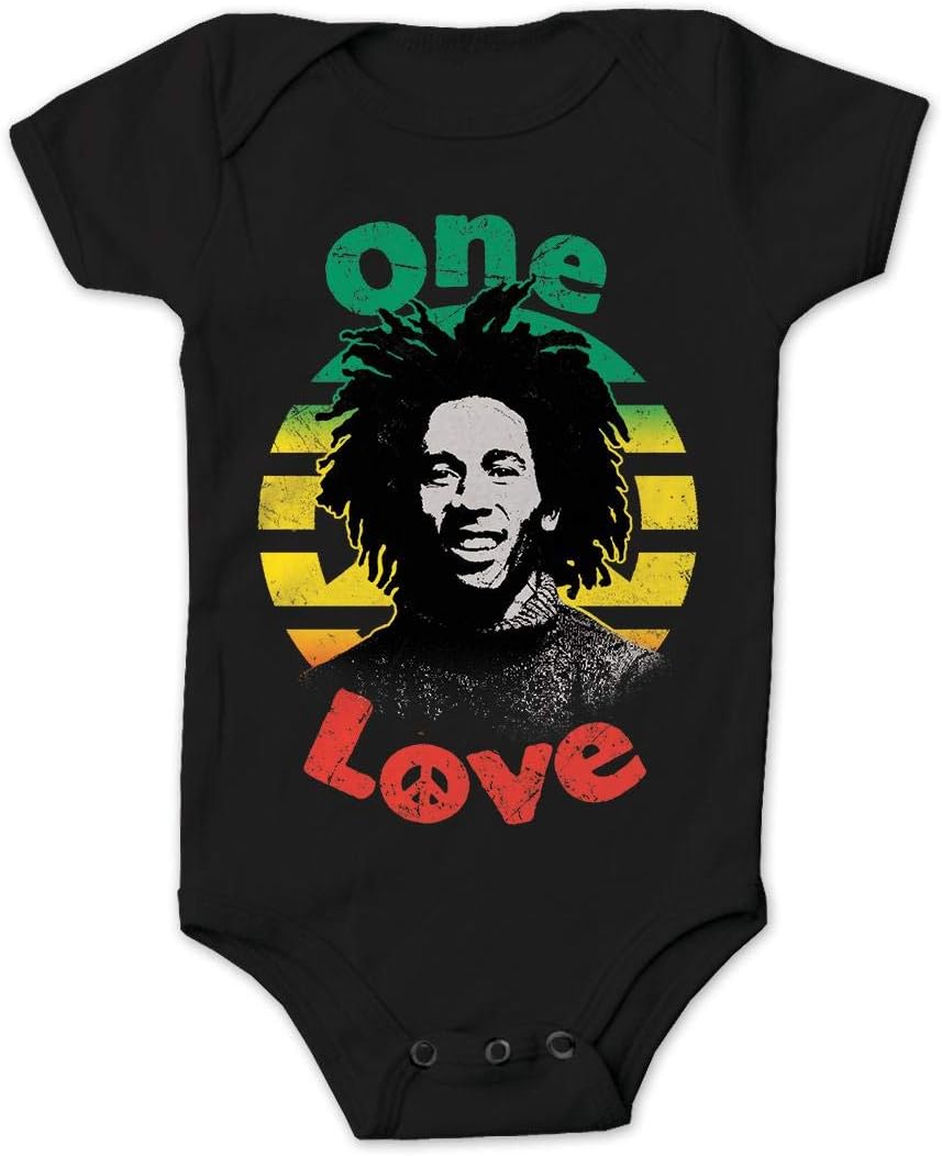 Bob Marley Peace Creeper Black Onesie 6M