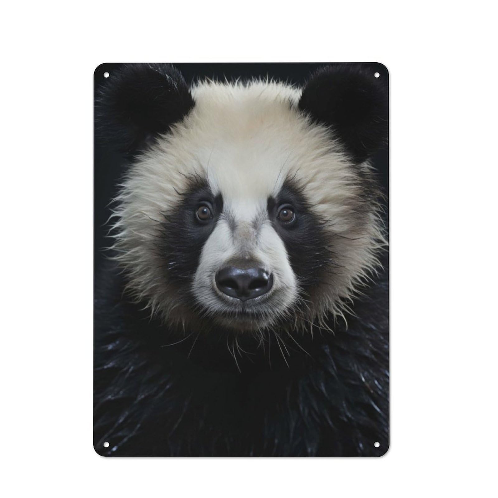 Junmoney Cool Panda Animal Portrait Loft Style Metal Wall Sign 40X30cm Featuring Studio Wall Art For Loft, Studio, Office Or Creative Room