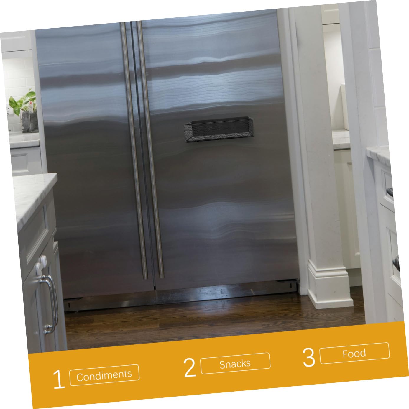 Organizador Magnético para Nevera, Caja de Hierro Negra de Gran Capacidad | Instalación Fácil, Ahorro de Espacio, Resistente Deformación, Uso en Cocina y Hogar