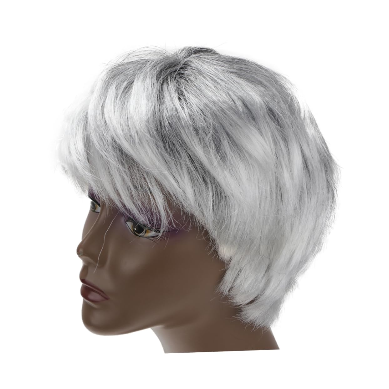 GALPADA 3stücke Grey Grandpa Wig Mit Schnauzbart Lustige Cosplay Perücke Für Karneval Halloween Kostümpartys Natürlicher Look Weich Und Bequem Für Großvater Kostüm Und Rollenspiele
