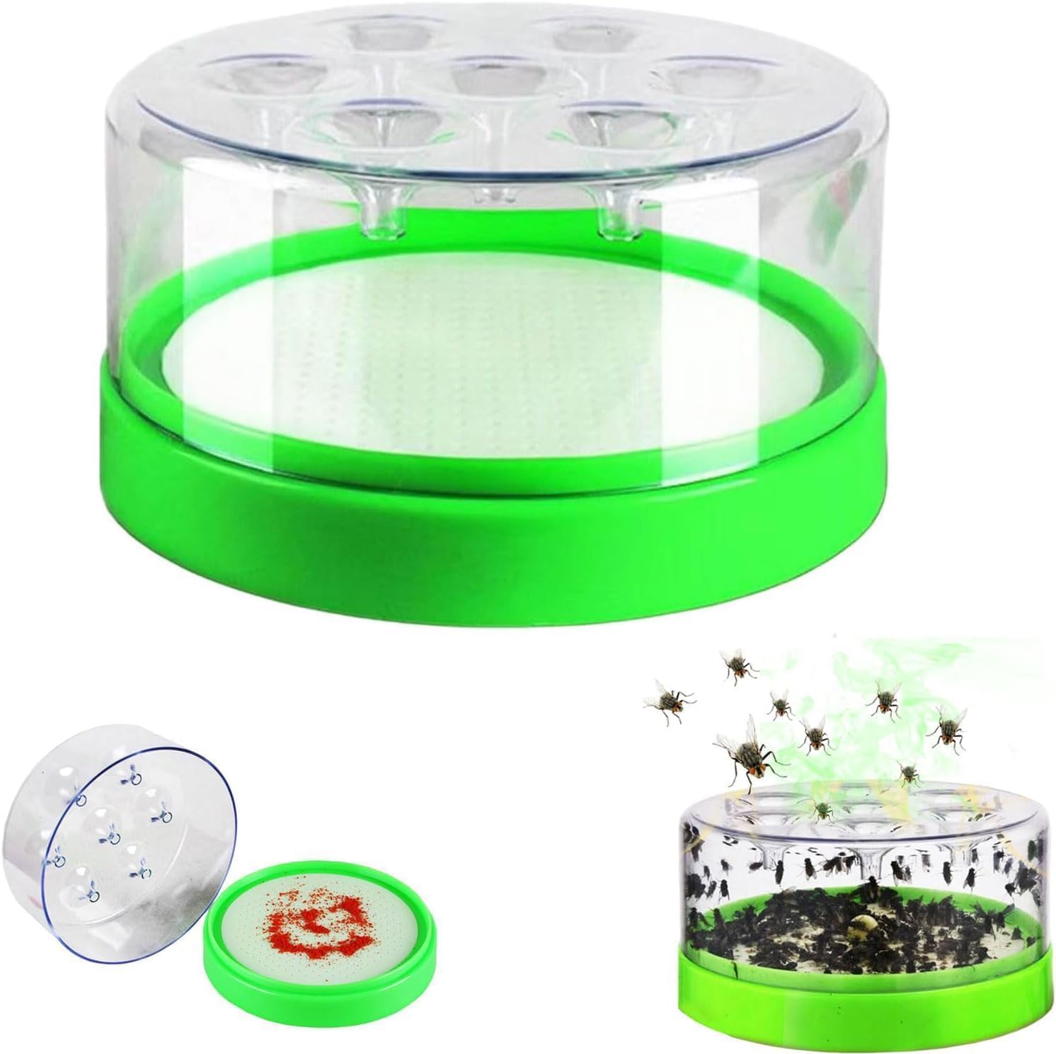 Reusable Non-electric Fly Trap, Funnel One-Way Entry Fly Catcher,GN