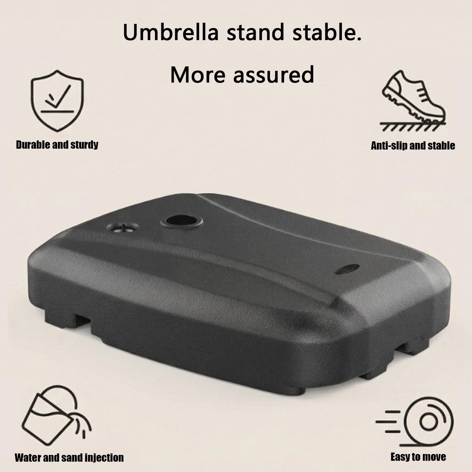 Questa Base per ombrellone da Esterno a Bordo Piscina, Supporto per ombrellone Pesante riempibile Fino a 60 kg, Base