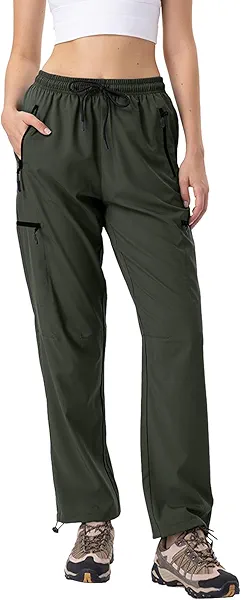 28"/30"/32"/34" Inseam Womens Hiking Pants Tall Quick Dry SPF Cargo Pants Lightweight UPF 50+ Dry Fit 4 Zipper Pockets