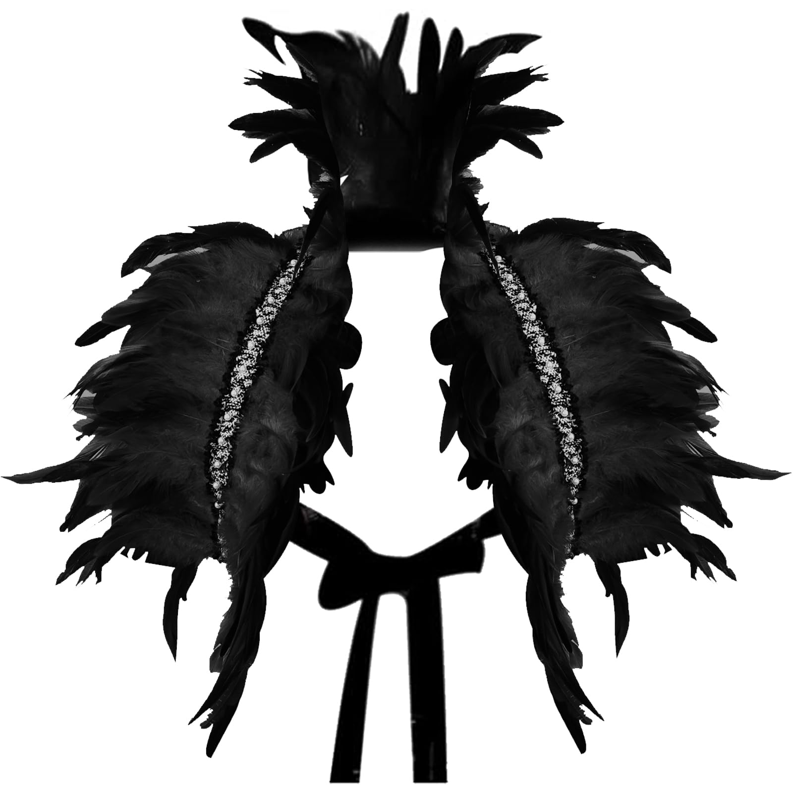 Chal De Plumas Gótico Para Halloween Y Cosplay, Capa Ligera De Hombro En Múltiples Colores, Accesorio De Carnaval Para Hombres Y Mujeres