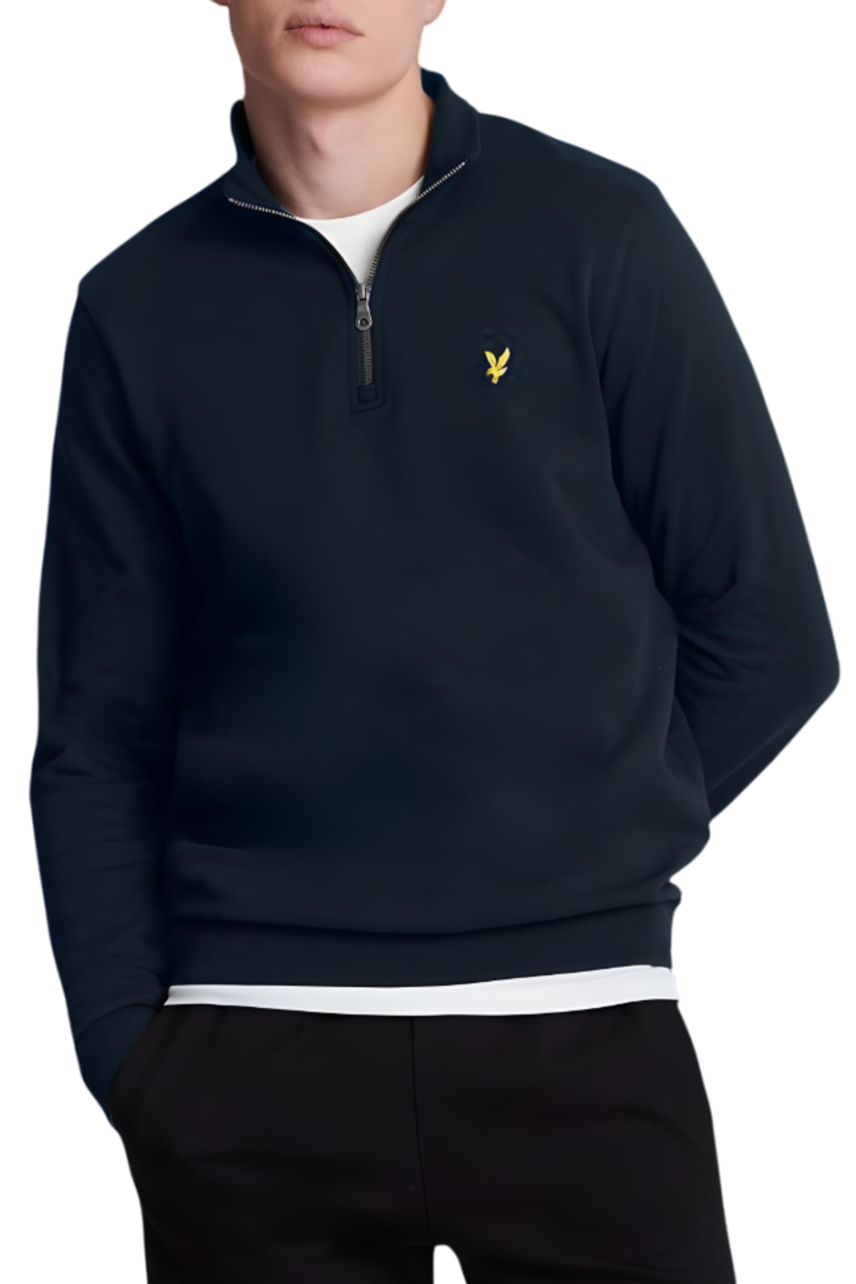 Lyle & Scott Mens 4 Zip Sweater Dark Navy S