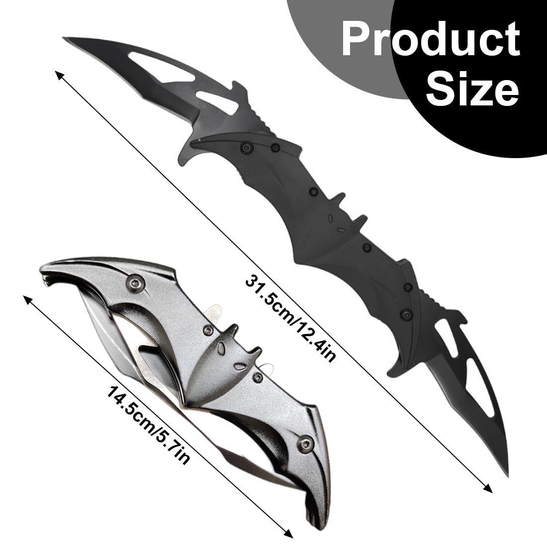 VPOUERY Coltello Pieghevole Batma Coltello Tascabile affilato per l'outdoor e la Sopravvivenza
