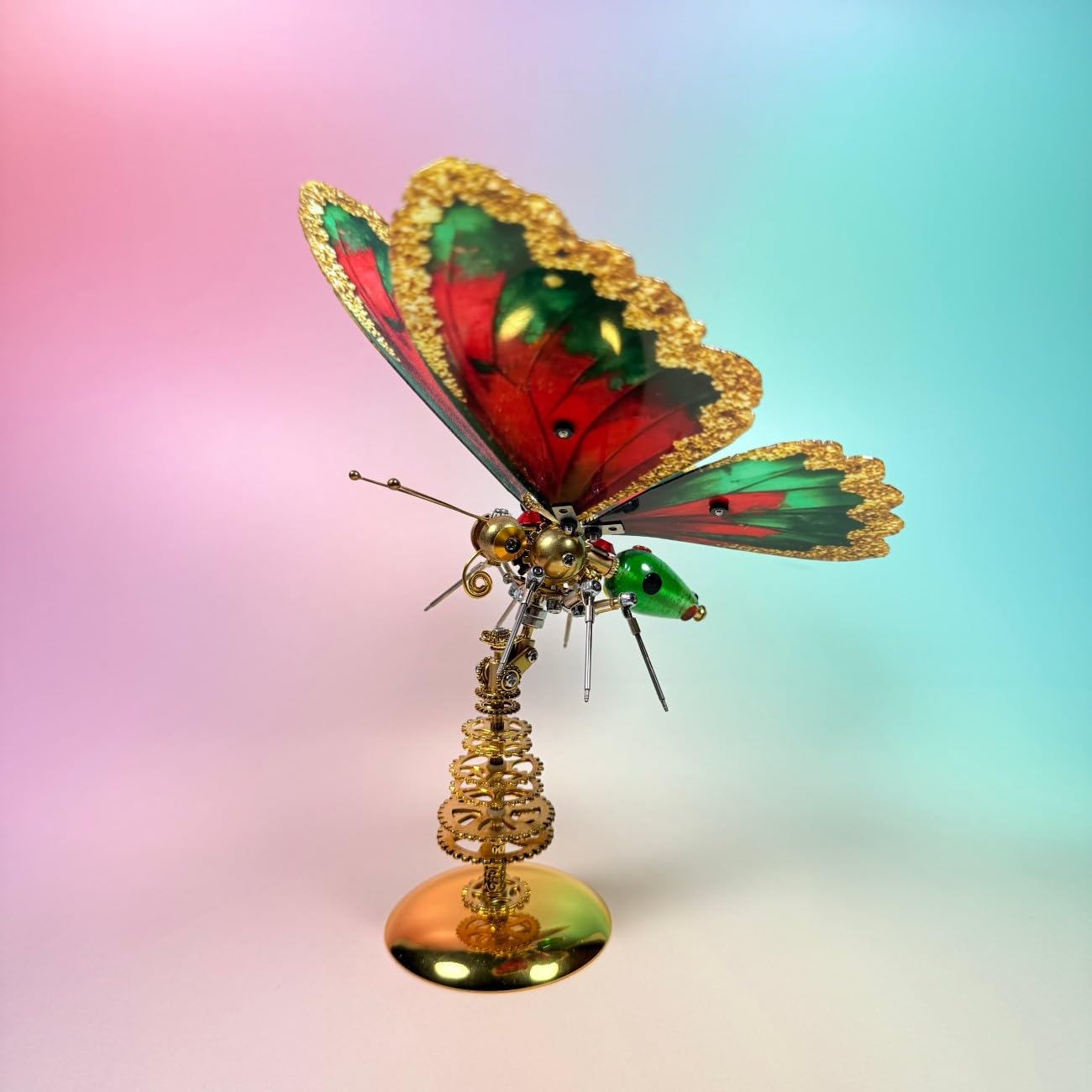 Puzzle 3D in metallo, stile retrò, con farfalla, fai da te, steampunk, con supporto, 200+ pezzi, da collezione, per Natale e adulti