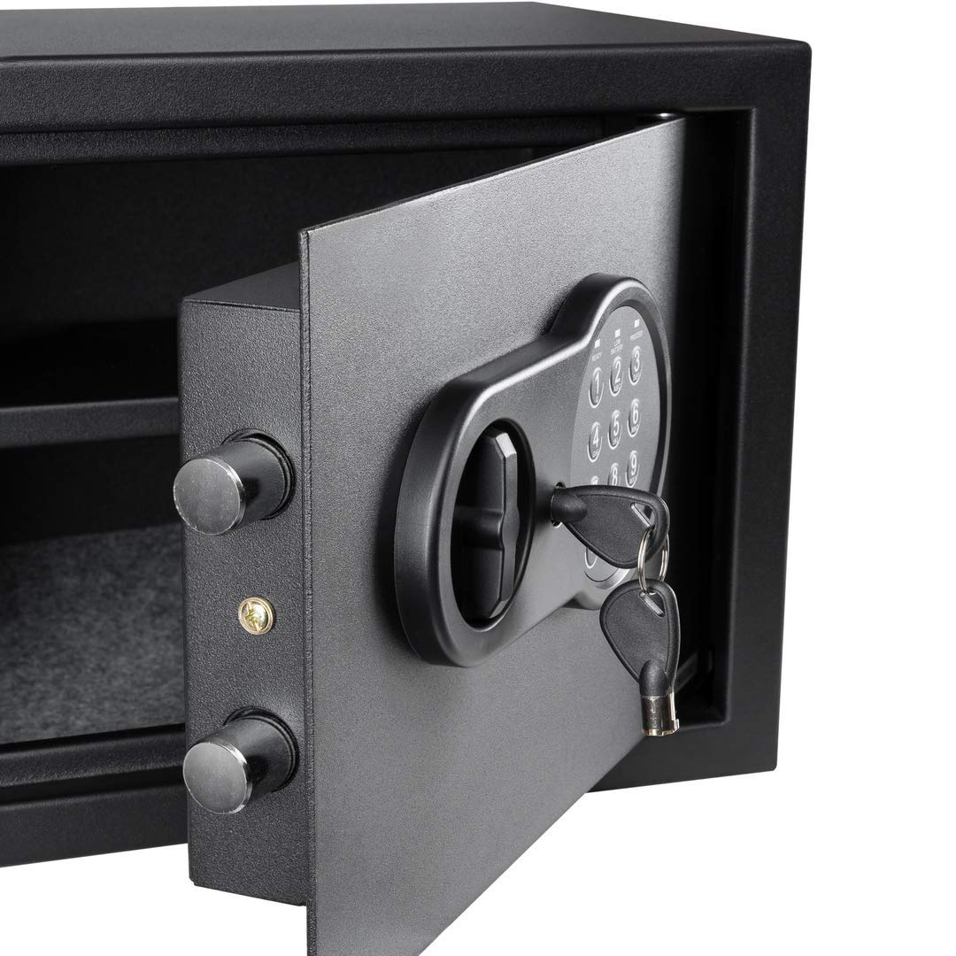 HomeSafe HV50E Cassaforte Piccola con Codice, 50x35x35cm (HxLxP), Cassaforte da Armadio Digitale con Combinazione Elettronica, Cassetta di Sicurezza per Soldi e Gioielli, Ideale per Uffici
