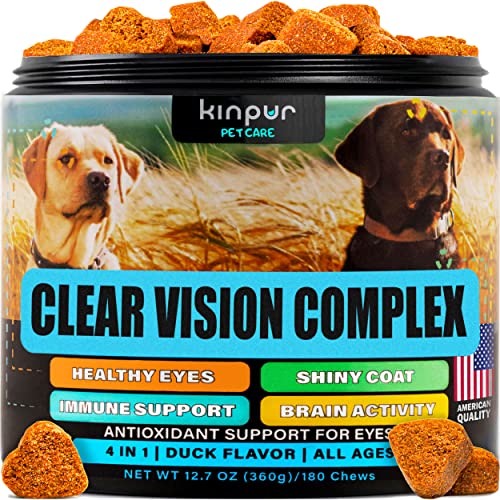 Eye Vitamins For Dogs - Dog Vision Supplement For Tear Stains, Dog Eye Care, Immune Support - Vitamin С, Carrot, Fish Oil, Lutein - 180 Soft Chews With Duck Flavor - For All Breeds And Ages #TOP26