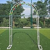 ABCWY Großer Gartenbogen Aus Metall, Pergolalaube aus Metall, Rosenlaube Für Verschiedene Kletterpflanzen, für Hochzeit Brautparty Elegante Dekorationen, Weiß,