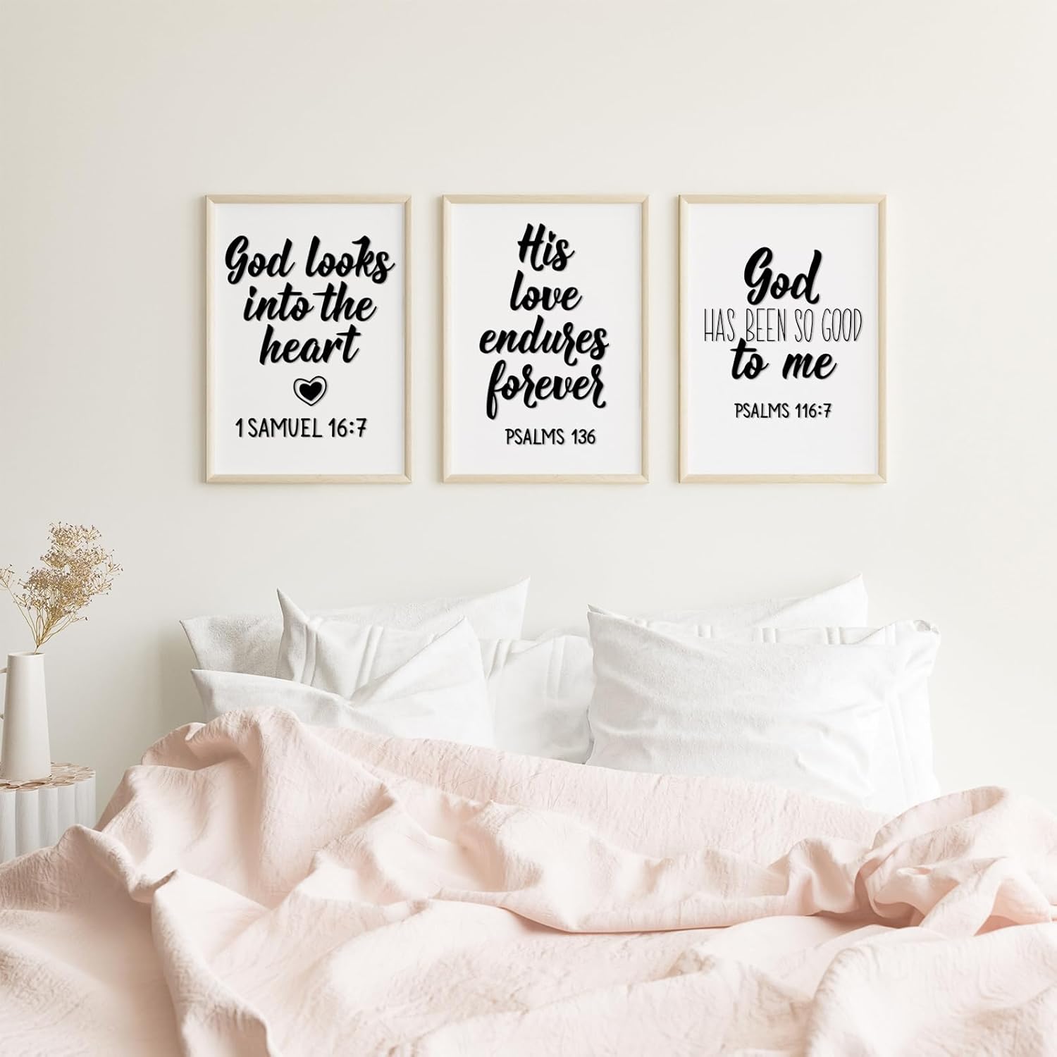 Sabary 12 Pcs Bible Verse Wall Decals Stickers Religious Scripture Wall Art Decor Inspirational Quotes Christian Peel and Stick Motivational Decor for Bedroom Living Room(Pretty Style)