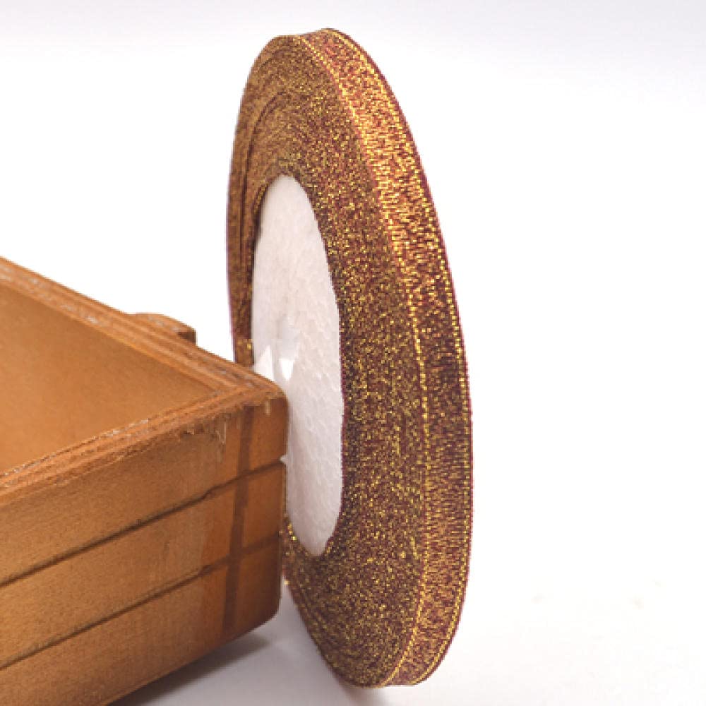Ribbons For Gift Wrapping Ribbon For Fabric Satin Ribbons Zielona Cebula Z Srebrną Cebulą, Zielona Cebula Z Opakowaniem Prezentowym, Łuk, Kolor, Boże Narodzenie Ze Wstążką 6Mm-Kawa 6 Mm [2 Objętości]