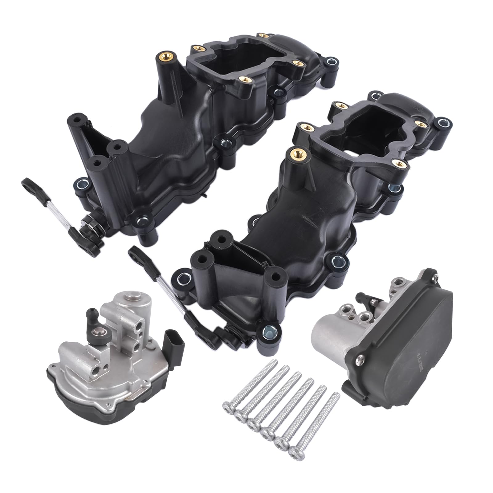 2x puentes de admisión & 2x actuador 4 polos Compatible con A4 A6 Q7 T0uareg 2.7 3.0 TDI 059129711AG 059129711CK
