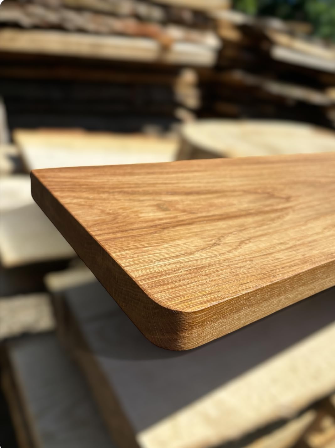 Davanzale in rovere massiccio con angoli arrotondati, 4 cm di spessore, scala oliata, angoli arrotondati, pannello in legno, tavola di quercia 110 x 20 cm)