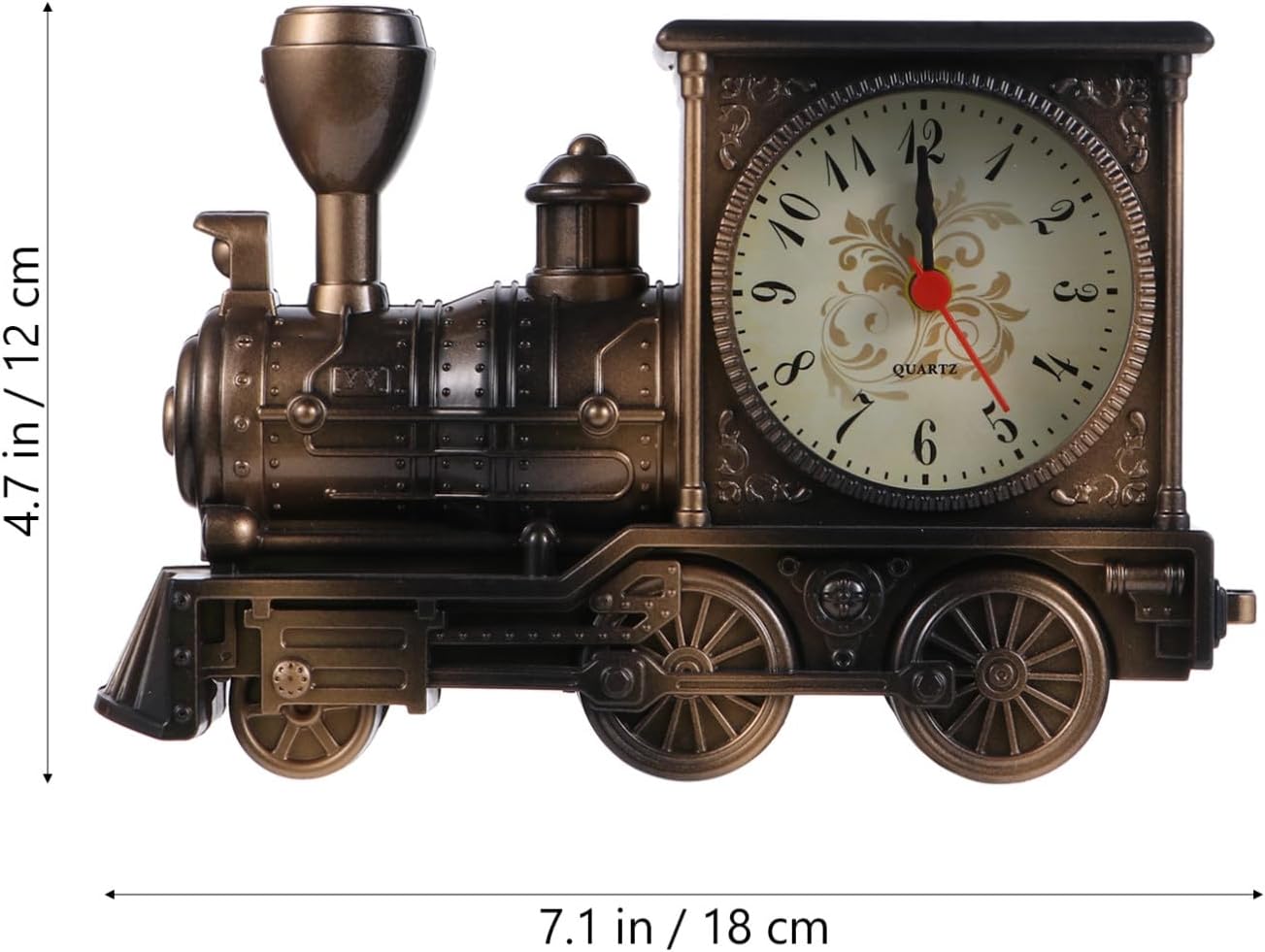 Alipis Train Model Alarm Clock Decorative Plastic Space Saving Golden image 2