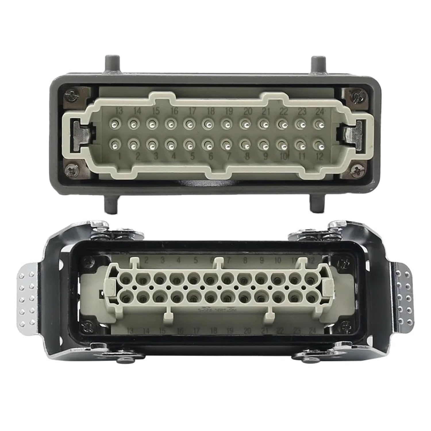 Rectangular H24B - HE 024-1 Heavy Duty Connectors 24 Pin Line 16 A500v Screw Feet of Aviation Plug On The Side(Lateral line)