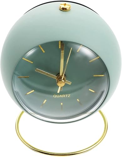 Miniatura 4 de SHISEDECO Relojes de mesa pequeños, reloj despertador de mesa clásico sin tictac con luz nocturna, reloj de escritorio a pilas con cristal HD para