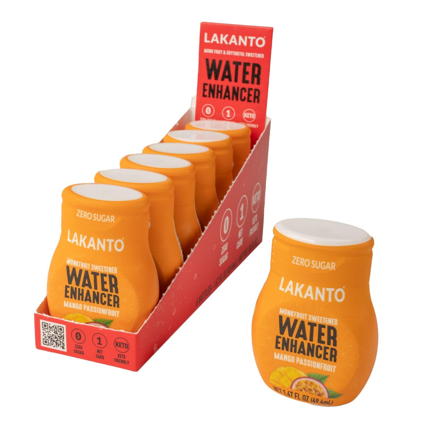 Lakanto Sugar Free Water Enhancer - Sweetened with Monk Fruit Sweetener and Erythritol, On the Go Liquid H2O Hydration, Zero Sugar, Naturally Flavored