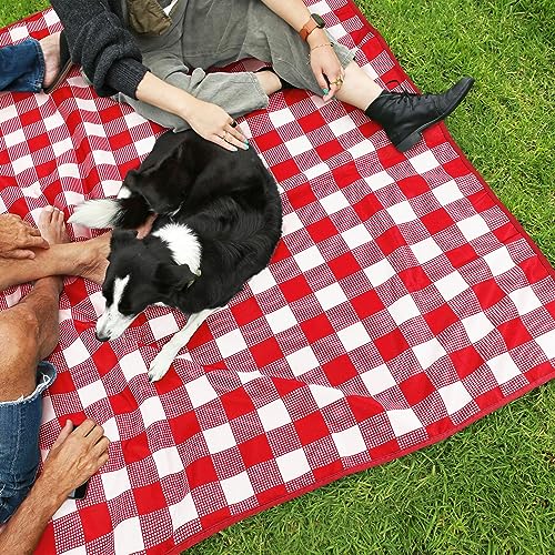 Tirrinia-60x-80-Picnic-Waterproof-outdoor-Blanket-Outdoor-Windproof-Extra-Large-Lightweight-Blanket-Foldable-Camping-Blanket-for-Travel-Family-Concerts-Plaid-Red
