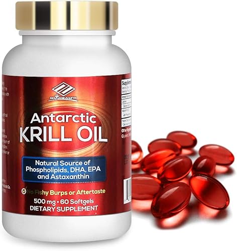 Suplemento dietético de aceite de krill antártico (500 mg, 60 cápsulas blandas)