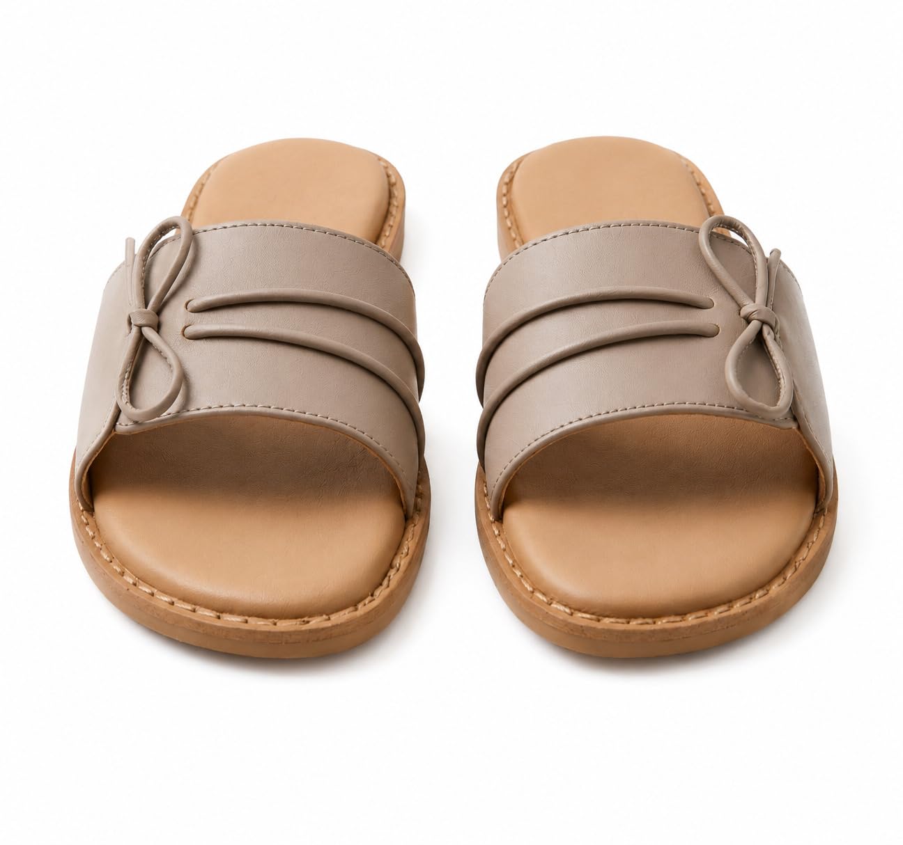 Women's Stylish Bow Flat Sandals | Comfortable Cushioned Slip-On Slides with Anti-Slip Sole | Open Toe Casual Slippers for Everyday Wear-image-10
