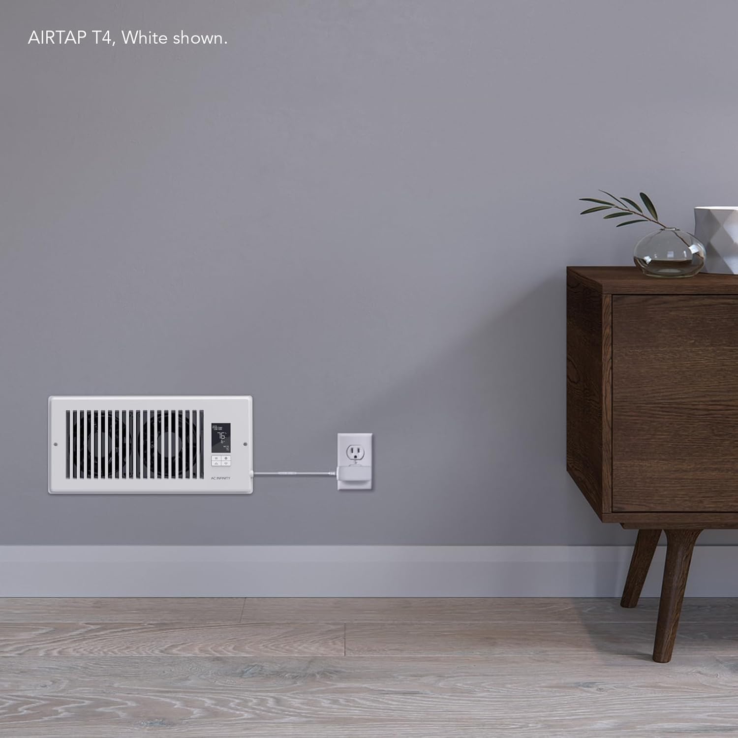 Whisper-Quiet 6x10 White Aluminum Programmable Register Booster Fan