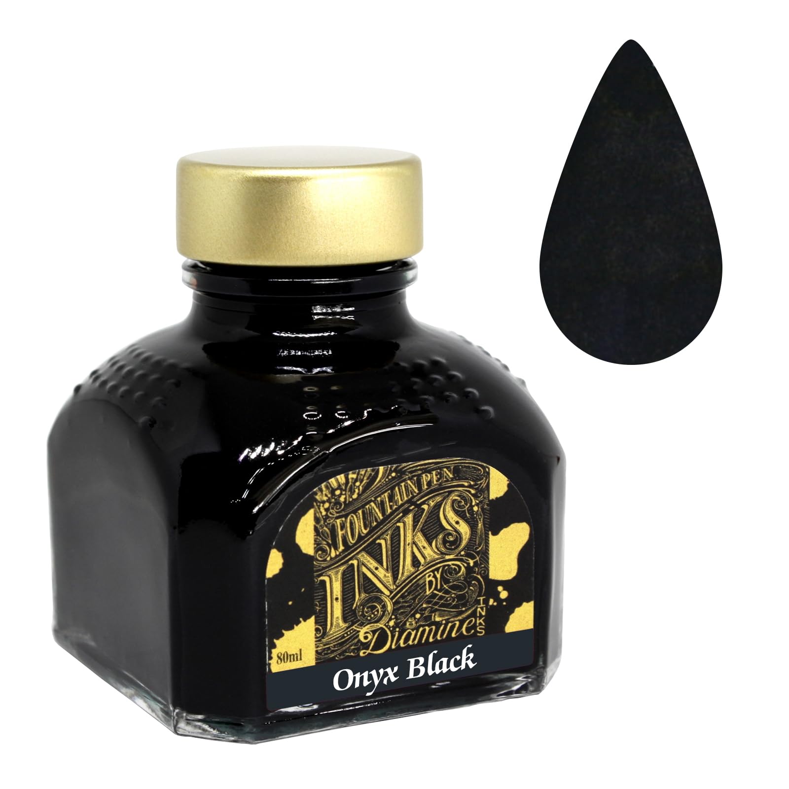 Diamine Fountain Pen Ink - 80 ml - Onyx Black by Diamine โ image 1
