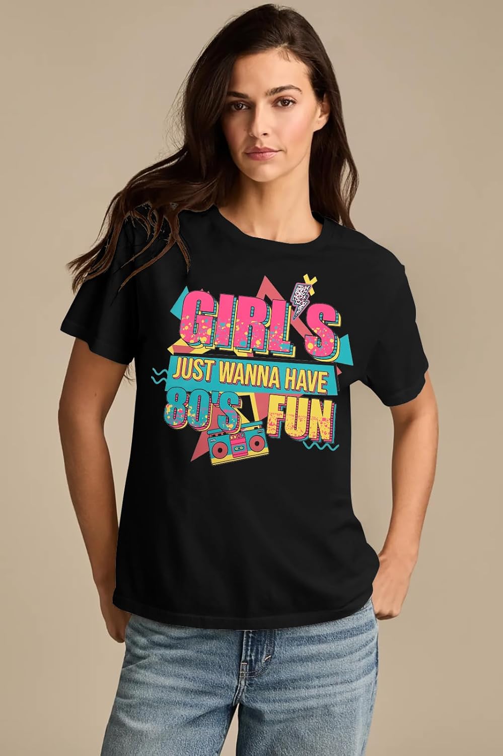 80s Shirts for Women 80's Theme Party Outfit 1980s Disco Short Sleeve T-Shirt Vintage 80's Girl Neon Outfits - Image 6